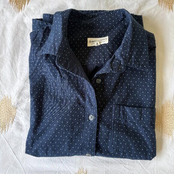 Bridge & Burn Lana Navy Polkadot short sleeve shirt, Size S - Picture 5 of 6